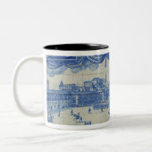 Pracaを描写するAzulejosのタイルはComercioをします ツートーンマグカップ (左)