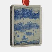 Pracaを描写するAzulejosのタイルはComercioをします メタルオーナメント (右)