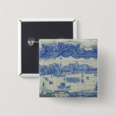 Pracaを描写するAzulejosのタイルはComercioをします 缶バッジ (正面&裏面)