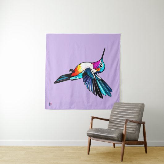 Prächtiger Kolibri - Farbige Illustration タペストリー (インサイチュ(横))