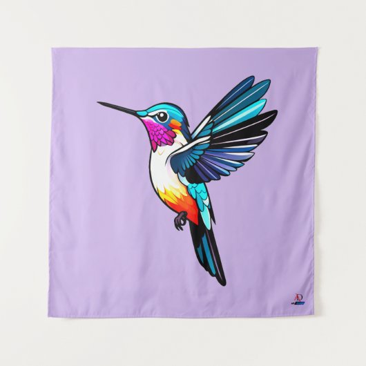 Prächtiger Kolibri - Farbige Illustration タペストリー (正面)
