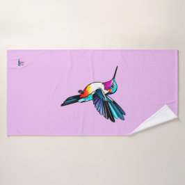 Prächtiger Kolibri - Farbige Illustration バスタオルセット
