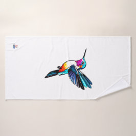 Prächtiger Kolibri - Farbige Illustration バスタオルセット