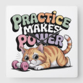Practice Makes Power スクエア壁時計 (正面)