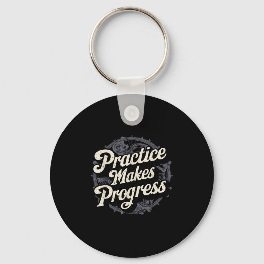 Practice Makes Progress Shirt Over Perfection Moti キーホルダー (正面)