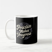 Practice Makes Progress Shirt Over Perfection Moti コーヒーマグカップ (左)