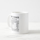 Practice Manager Nutrition Facts Coffee Mug コーヒーマグカップ (正面左)