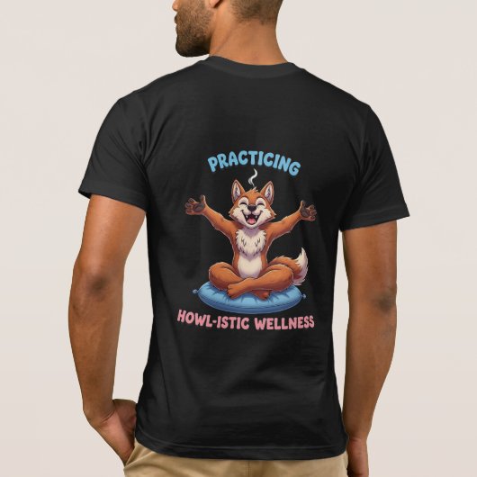 Practicing Howl-istic Wellness - Cute Meditating Tシャツ (裏面)