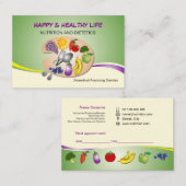 Practiingの栄養士及び栄養物のための名刺 予約カード (正面/裏面)