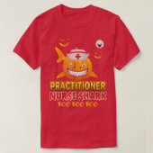 Practitioner Nurse Shark Boo Pumpkin Halloween Wit Tシャツ (デザイン正面)