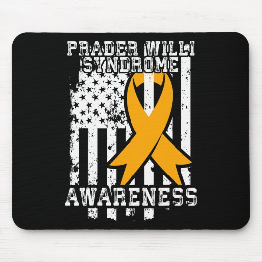 Prader Wili症候群認識度 – 米国国旗 マウスパッド (正面)