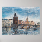 Prag - Charles-Brückenmalerei ポスター (正面)