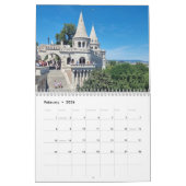 Prague and Budapest 2026 calendar カレンダー (2月 2026)