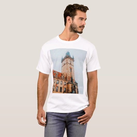 Prague Astronomical Clock, Old Town Square Czechia Tシャツ (正面フル)