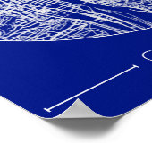 Prague Blueprint City Map Poster Minimal Wall Art ポスター (角)