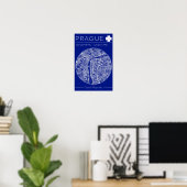 Prague Blueprint City Map Poster Minimal Wall Art ポスター (ホームオフィス)