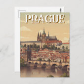Prague Castle and charles Bridge Travel ポストカード (正面/裏面)