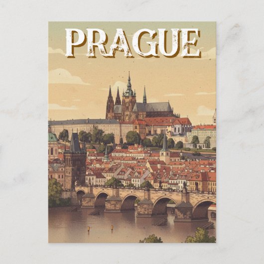 Prague Castle and charles Bridge Travel ポストカード (正面)