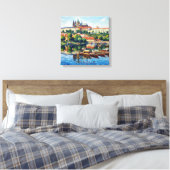 Prague Castle and River Scene Canvas Art キャンバスプリント (インサイチュ (寝室))