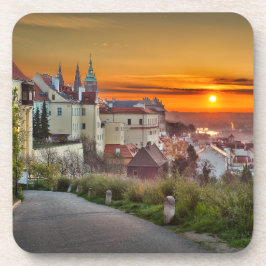 Prague Castle in the Morning Hard Plastic Coaster コースター