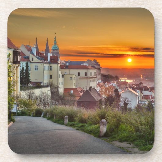 Prague Castle in the Morning Hard Plastic Coaster コースター (正面)