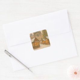 Prague Christmas Holiday Art – Winter  スクエアシール