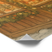 Prague Christmas Postcard Holiday Art Poster ポスター (角)