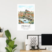 Prague City Wall Art Charles Bridge, Vltava River ポスター (ホームオフィス)