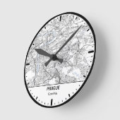 Prague Clock City Line Art ラウンド壁時計 (傾斜)