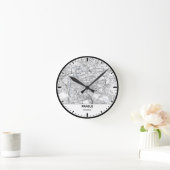 Prague Clock City Line Art ラウンド壁時計 (ホーム)