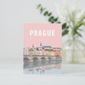 Prague Colorful Riverside View ポストカード (スタンド正面)