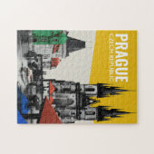 Prague Czech Republic Old Town Skyline Collage ジグソーパズル (横)