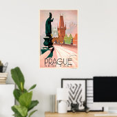 Prague Czech Vintage Travel Poster ポスター (ホームオフィス)