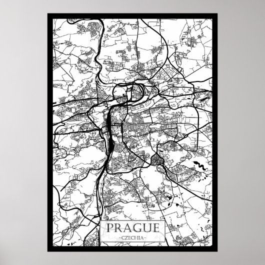 Prague Czechia City Map ポスター (正面)
