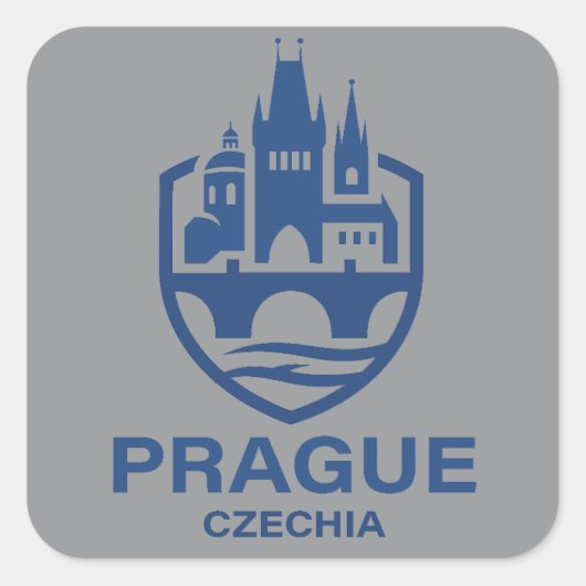 Prague Czechia Europe スクエアシール (正面)