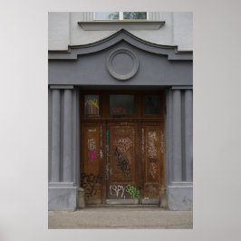 Prague: Graffiti on a Classic Doorway ポスター