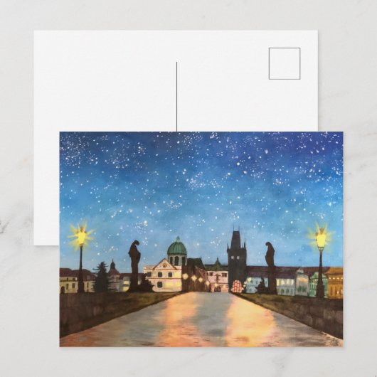 Prague in snow シーズンポストカード (正面/裏面)