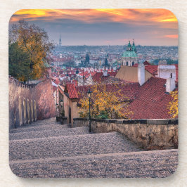Prague in the Morning Hard Plastic Coaster コースター