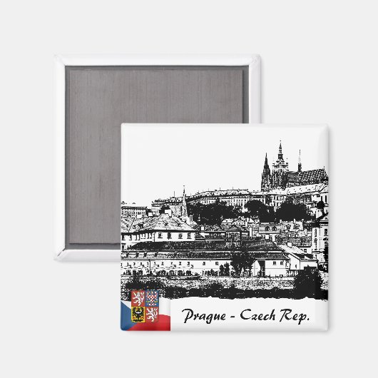 Prague Magnet, Charles Bridge / Prague Castle マグネット (正面/裏面)