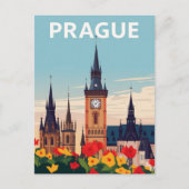 Prague Old Town Square Travel Art ポストカード (正面)