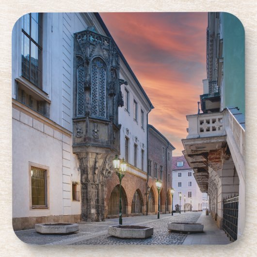 Prague Old Town Street Hard Plastic Coaster コースター (正面)