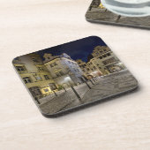 Prague Old Town Street Night Hard Plastic Coaster コースター (左側)