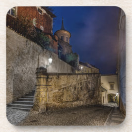 Prague Thunovska Street Night Hard Plastic Coaster コースター
