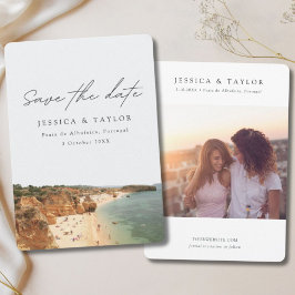 Praia de Albufeira Portugal写真Save the Date 招待状