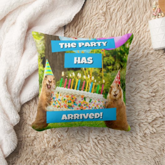 Prairie Dog Birthday Party クッション (ブランケット)