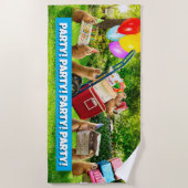 Prairie Dog Birthday Party ビーチタオル (正面)