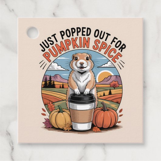 Prairie Dog Fall Pumpkin Spice Party Custom フェイバータグ (正面)