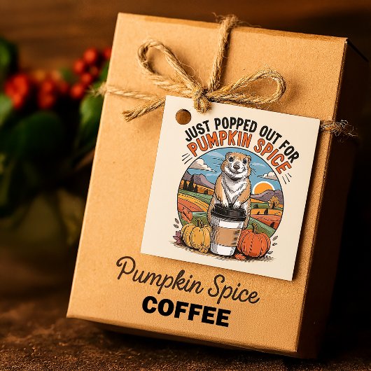Prairie Dog Fall Pumpkin Spice Party Custom フェイバータグ