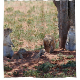 Prairie Dog Family シャワーカーテン