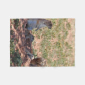 Prairie Dog Family フリースブランケット (正面(横))